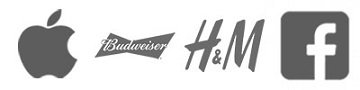 Clients - Apple Logo, Budweiser Logo, H&M Logo, Facebook Logo